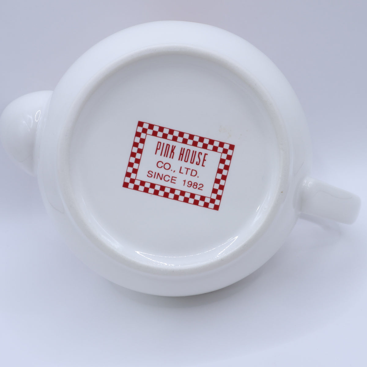 【美品】ピンクハウス★キューピー&ギンガム♪ティーポット 紅茶ポット 陶器 白×ピンク系 so410