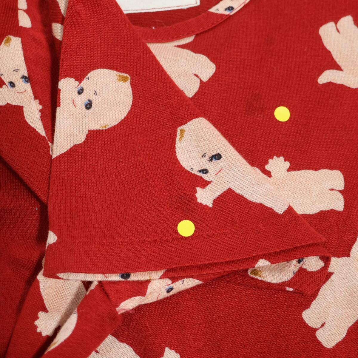 ピンクハウス★可愛い!キューピーちゃんがいっぱい総柄 半袖Tシャツ 綿100% サイズ9号 赤系 z21172