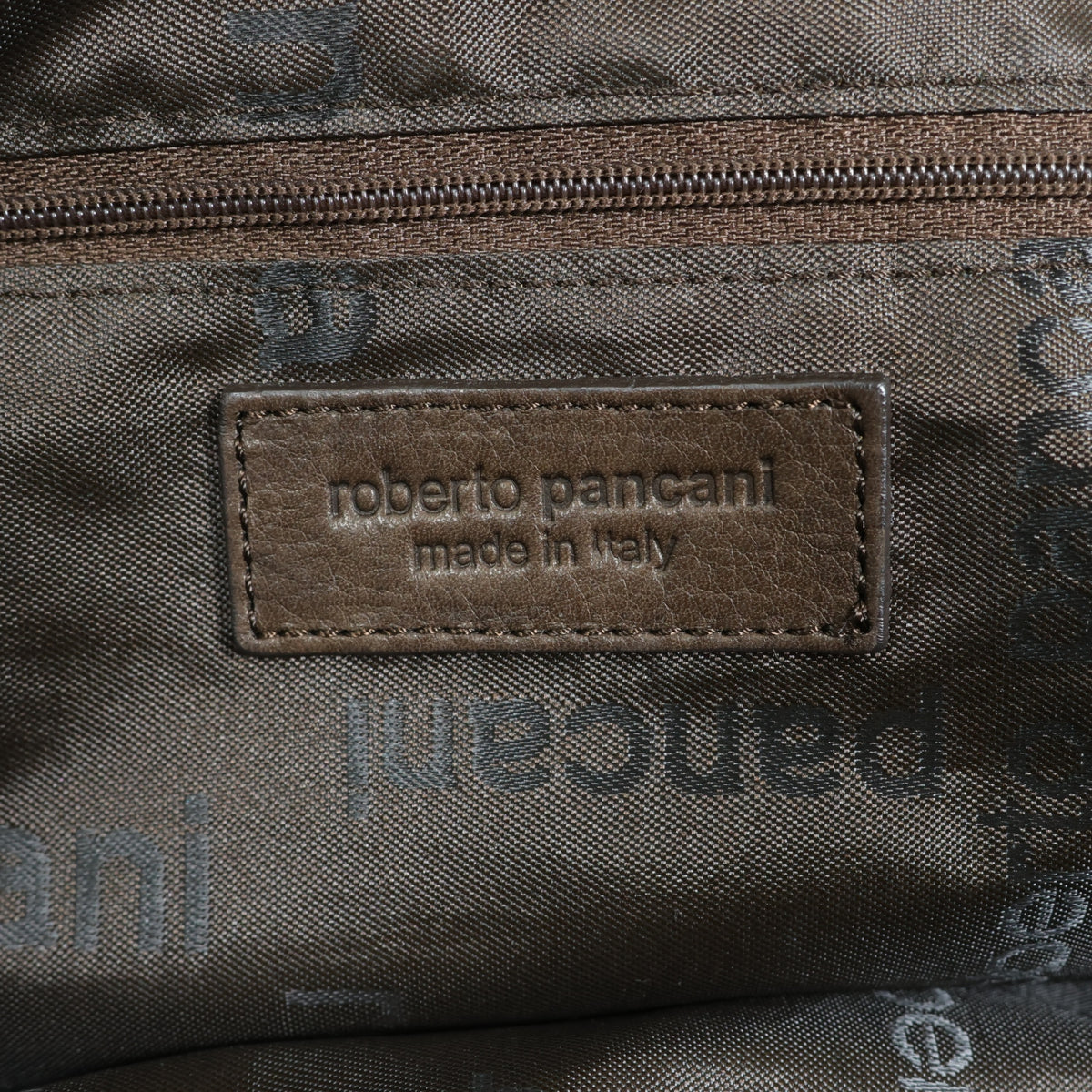 roberto pancani ロベルトパンカーニ★メッシュレザー トートバッグ イントレチャート タッセル付き 茶系 ba262