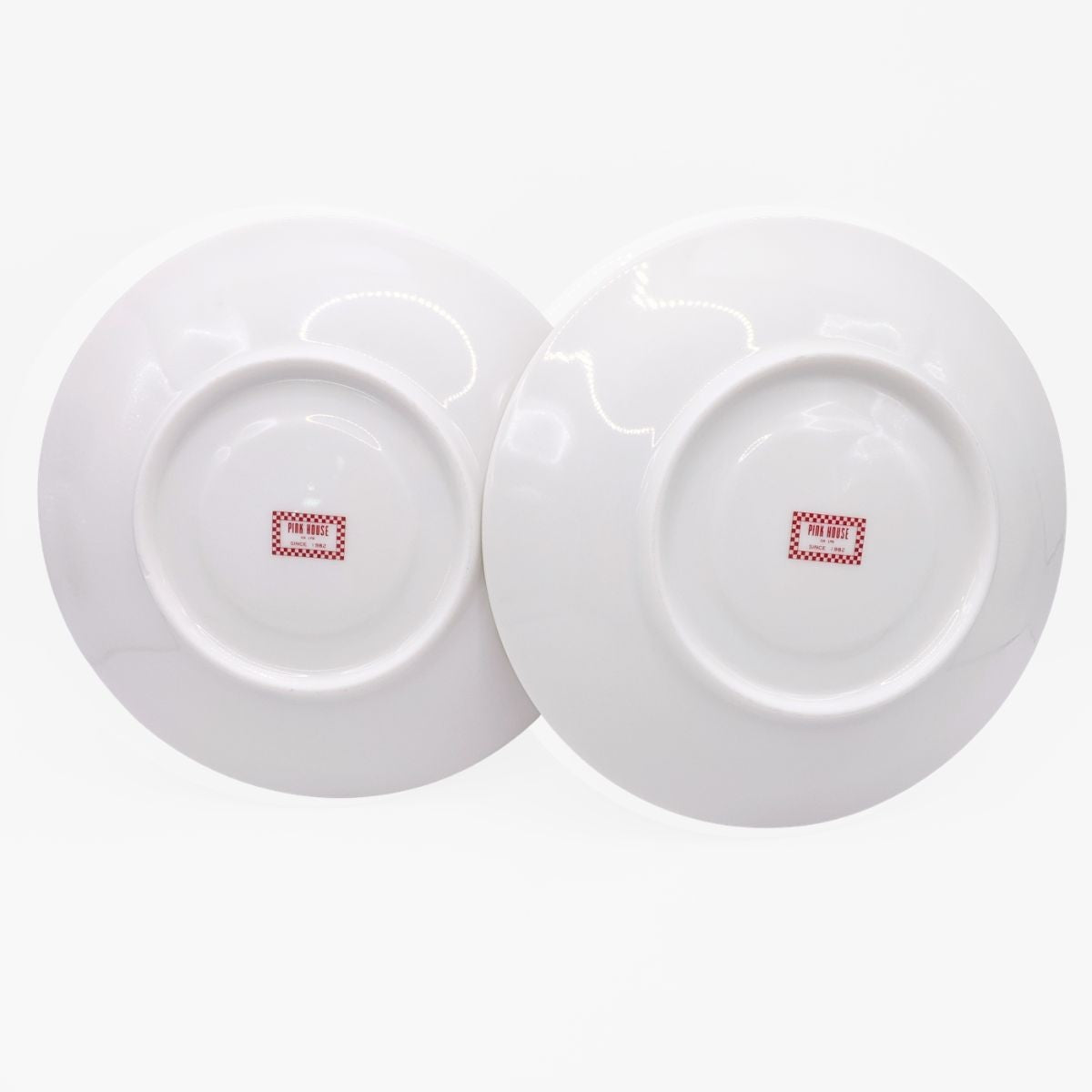 【美品】ピンクハウス★2枚セット♪皿 プレート 陶器 白系 オリジナルチェック柄 食器 so416