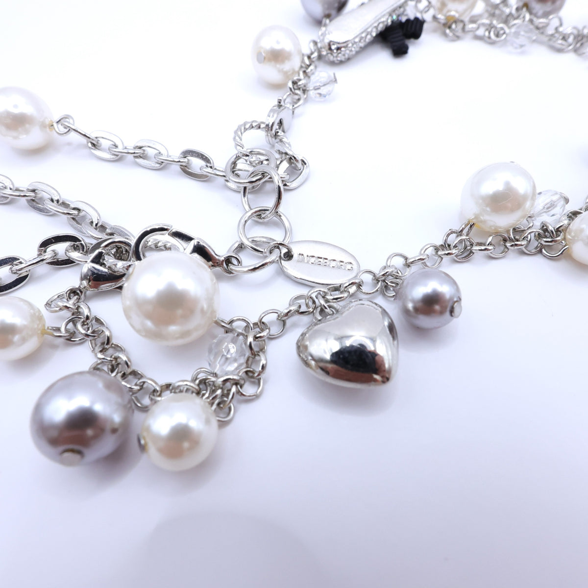 インゲボルグ★ロングネックレス バレエシューズ & エッフェル塔モチーフ パール ロングネックレス チェーンベルト so287