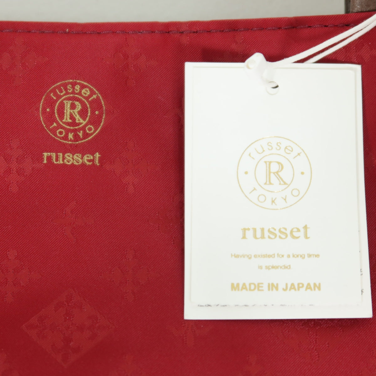 【新品:紙タグ】russet ラシット★大人可愛い! ミニパレット トートバッグ モノグラム 軽量 深みレッド系 *ba182