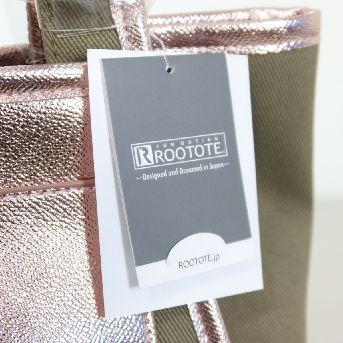【新品】ROOTOTE ルートート ★大人可愛い トートバッグ ピンクゴールド カーキ*ba188