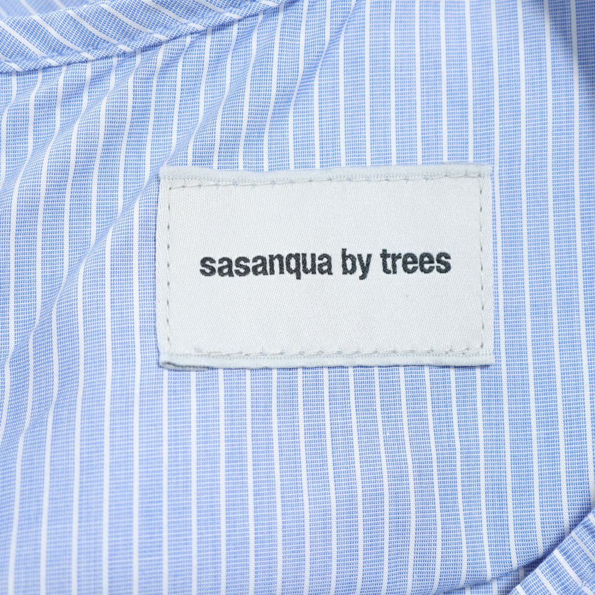 sasanqua by trees★ゆったりオーバーブラウス ストライプ サイズフリー ブルー系 薄手 z22385