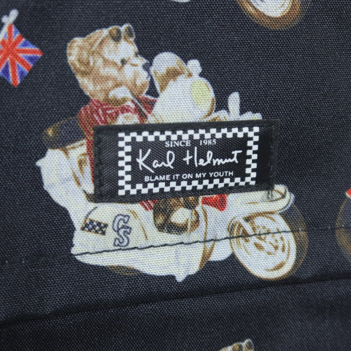 【美品】カールヘルム★モッズテディpt.ショルダーバッグ メッセンジャーバッグ 35th 黒系 *ba172