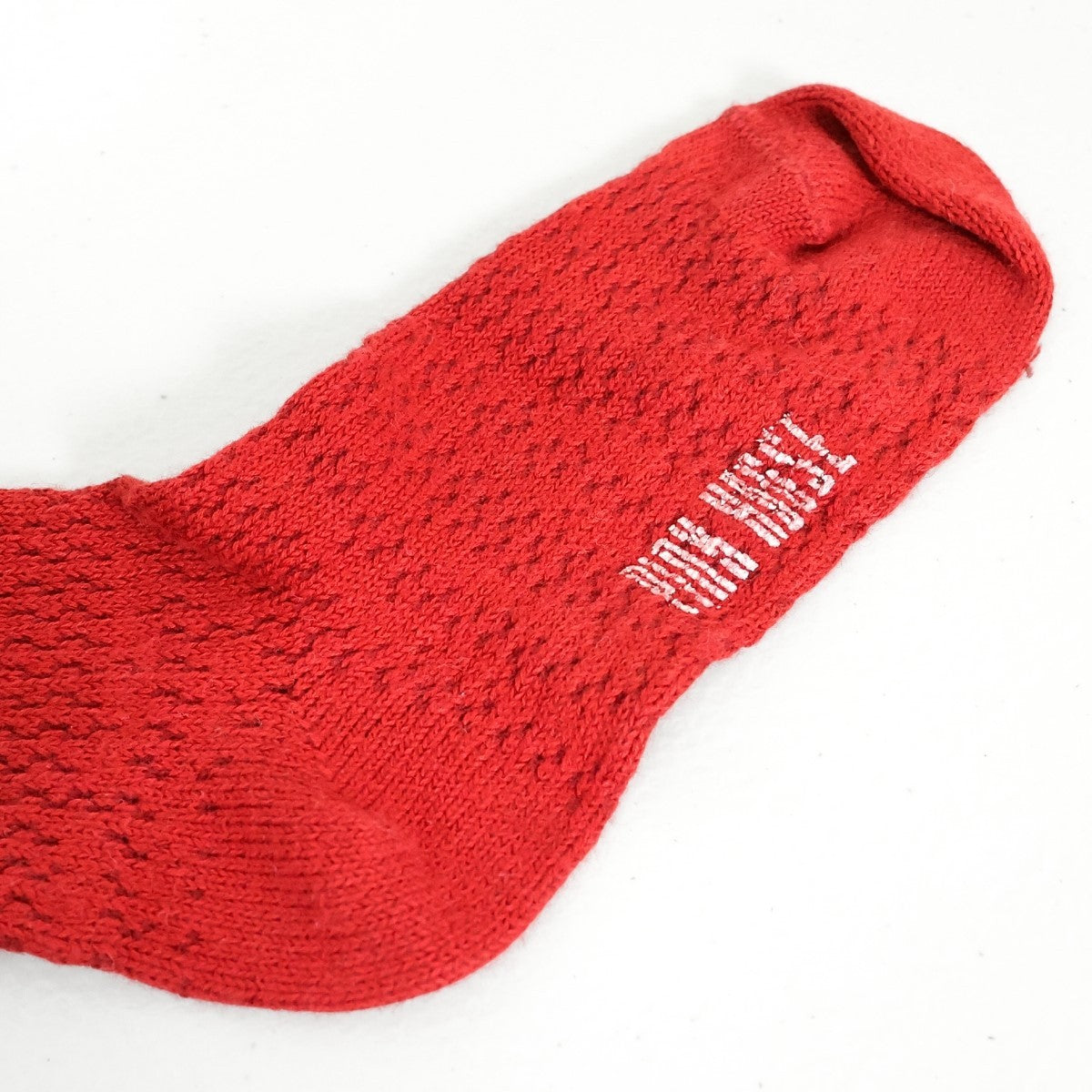 【美品】ピンクハウス★立体いちごモチーフ付き 透かし編みレースソックス 靴下 赤系 so349