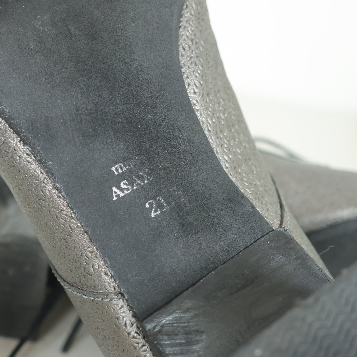 andsteady★メタリック レースアップシューズ 紐靴 オックスフォード サイズ21.5 グレー系 sh239