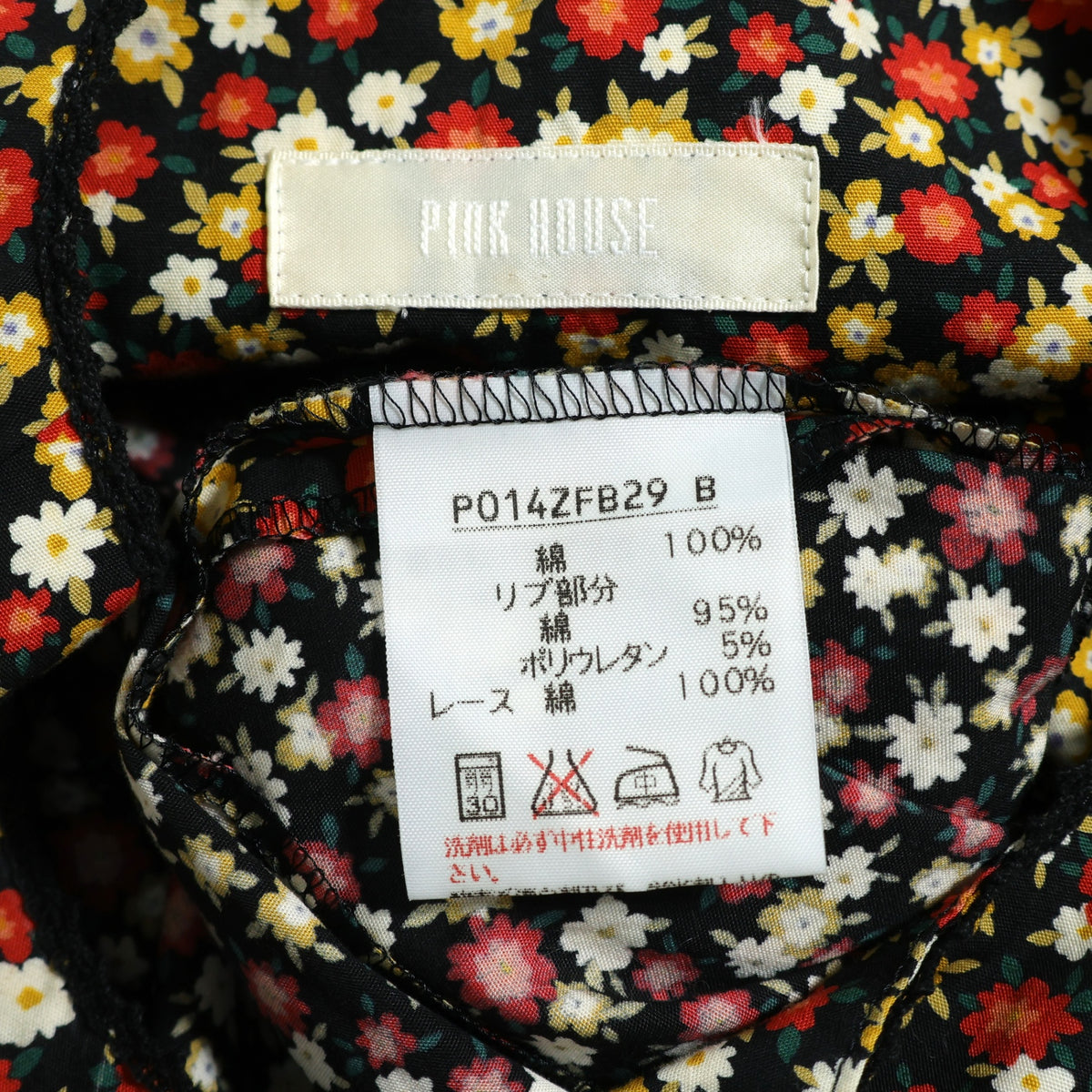 【美品】ピンクハウス★花柄パッチワークブラウス ミックス系 チロリアン風♪薄手 z23006