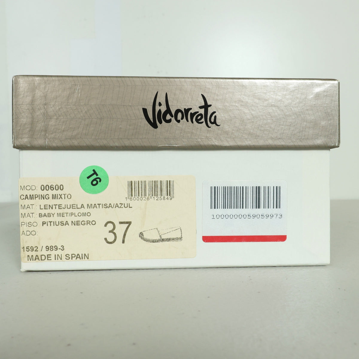 Vidorreta★スパンコールデザインエスパドリーユ スリッポン 幾何学柄 サイズ37 黒系 sh245