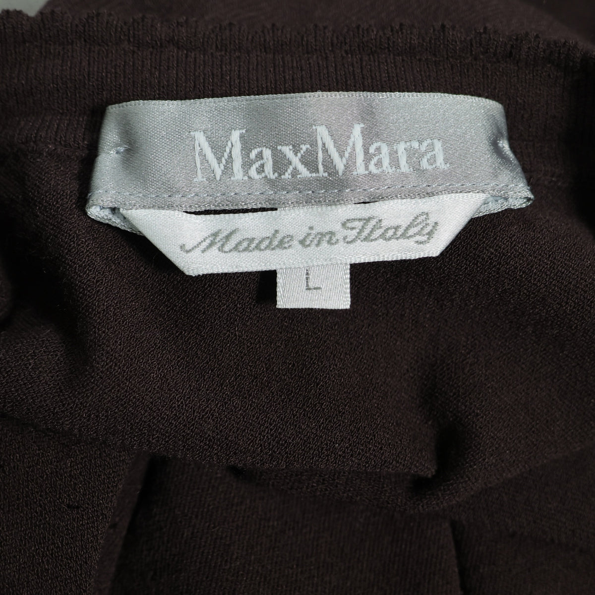 マックスマーラ Max Mara★スカラップの縁取り♪長袖カットソー 大きいサイズL ブラウン系 z22602