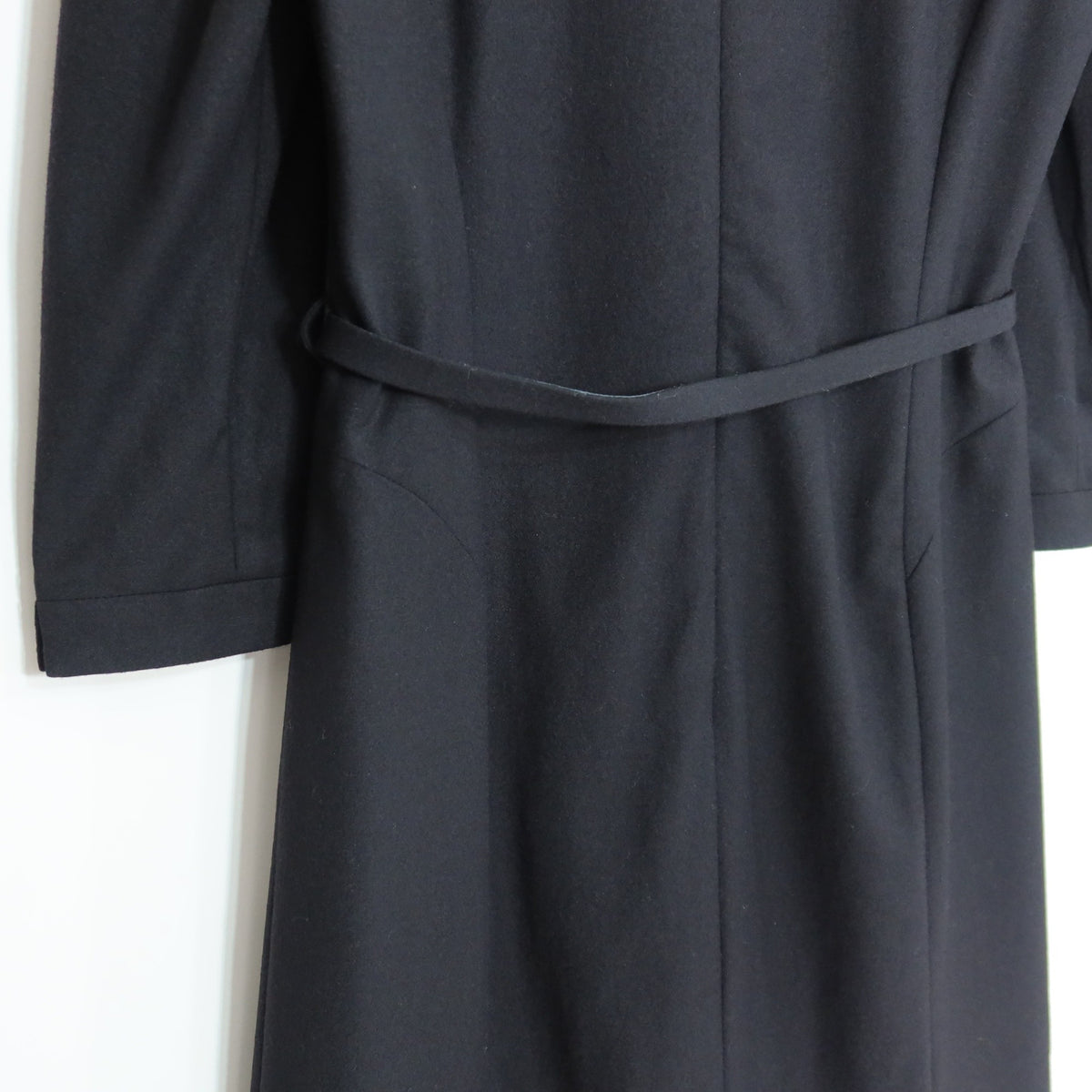 【美品・紙タグ】ジョルジュ・レッシュ★シンプルシック♪ウール混ワンピース サイズ40 黒系 ブラックフォーマル 薄手 z20418