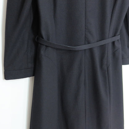 【美品・紙タグ】ジョルジュ・レッシュ★シンプルシック♪ウール混ワンピース サイズ40 黒系 ブラックフォーマル 薄手 z20418