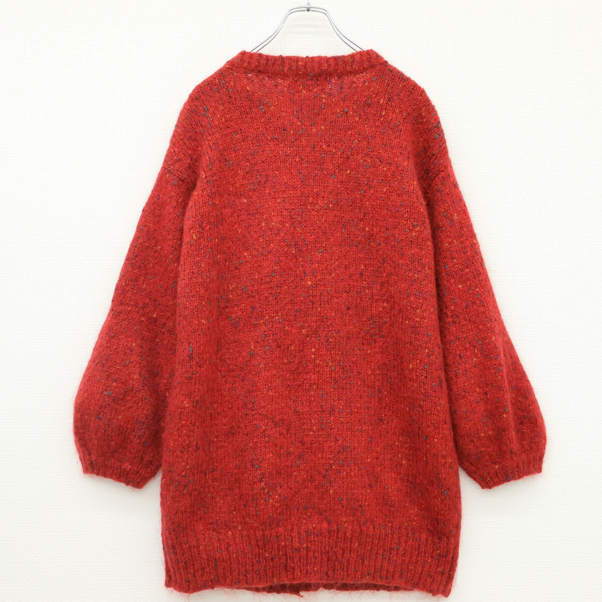 【美品】ピンクハウス★主役級♪リボン目を惹く♪ロングカーディガン 赤系 厚手 z23255