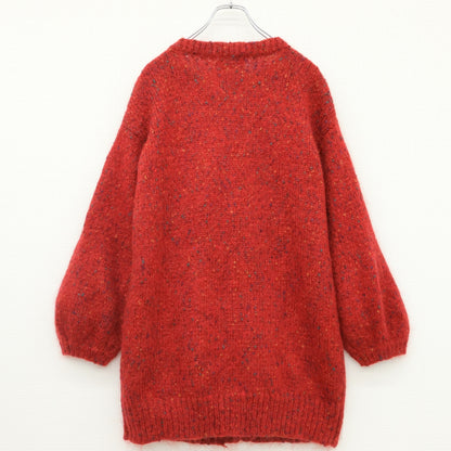 【美品】ピンクハウス★主役級♪リボン目を惹く♪ロングカーディガン 赤系 厚手 z23255