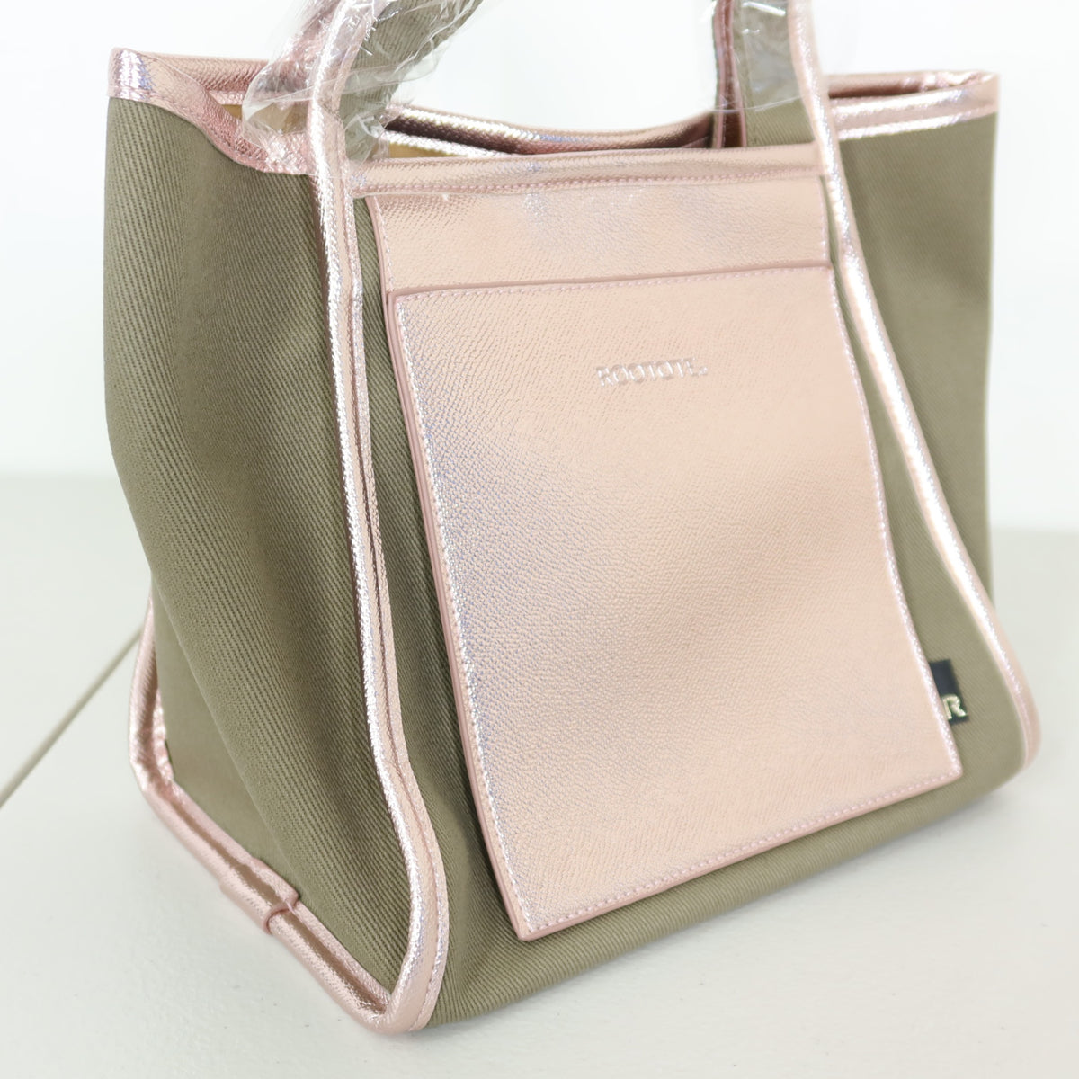 【新品】ROOTOTE ルートート ★大人可愛い トートバッグ ピンクゴールド カーキ＊ba188