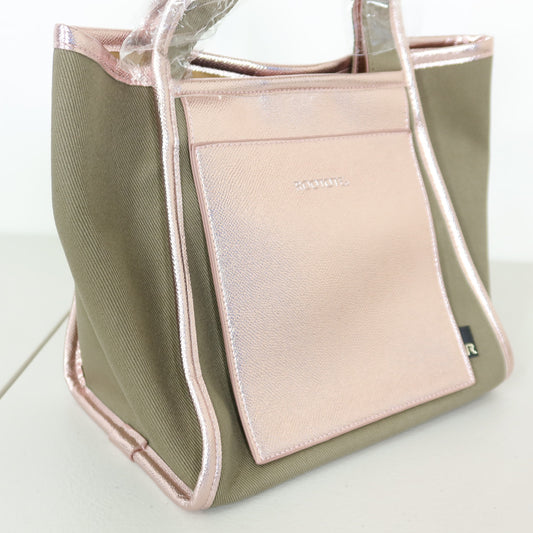【新品】ROOTOTE ルートート ★大人可愛い トートバッグ ピンクゴールド カーキ＊ba188