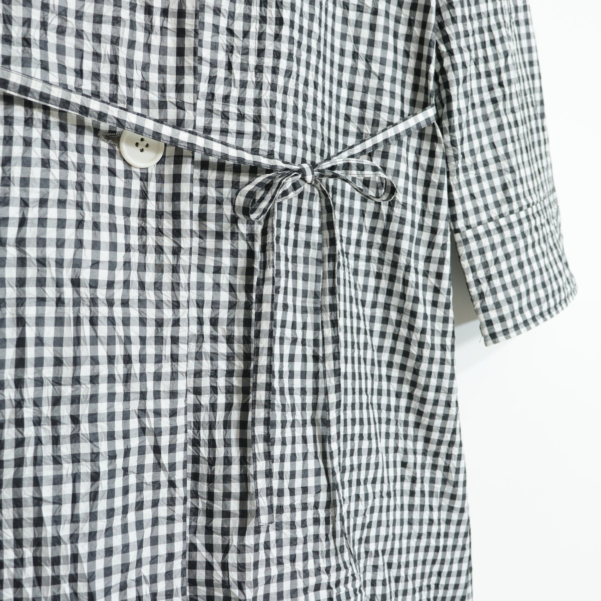 【新品タグ付】GEORGES RECH ジョルジュ レッシュ★涼しげ♪ジャケットコート スプリングコート サイズ38 黒白系 ギンガムチェック 薄手 z22343