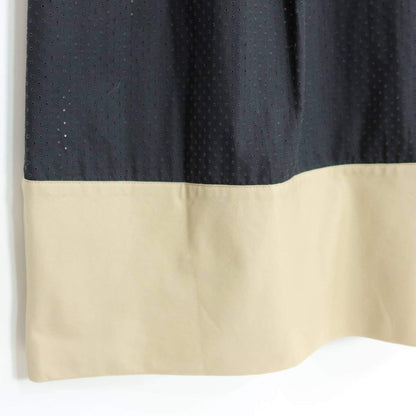 【美品・紙タグ】レリアン★配色デザイン♪ノースリーブワンピース サイズ7号 黒系 パンチングレース♪薄手 z20417