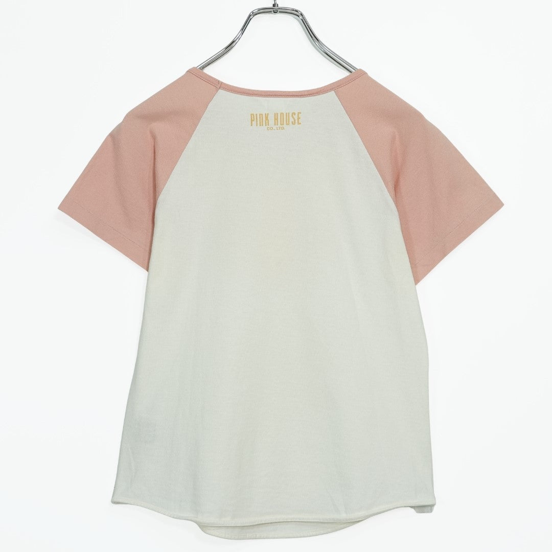 ピンクハウス★半袖ラグランTシャツ♪キューピーデザインが可愛い♪サイズM ピンク系 z22685
