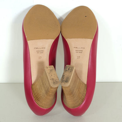 【美品】PELLICO ペリーコ★MAIA 革 上品 チャンキーヒール サイズ37  ピンク系　*sh175