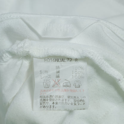 ピンクハウス★はしごレース&サテンリボン♪かぶせ段々キャミソール カットソー 大きいサイズL 白系 無地 z21794