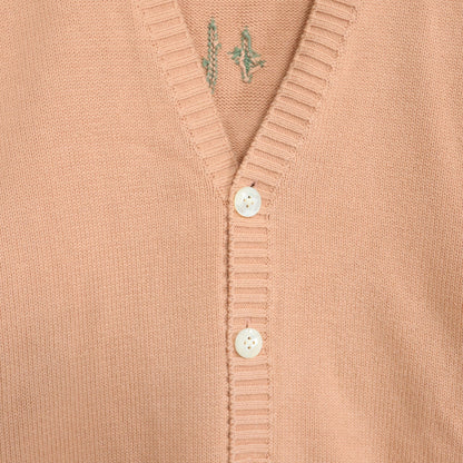 カールヘルム ピンクハウス★長袖ニットカーディガン サーモンピンク系 厚手 無地 z22454