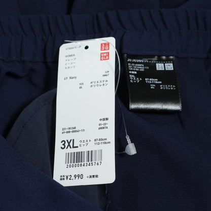 【美品・紙タグ有】ユニクロ★タック ドレープ イージー スカンツ 大きいサイズ3XL ネイビー系 z22931