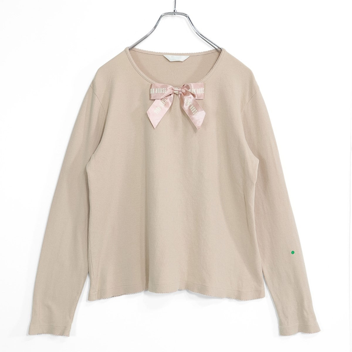 ピンクハウス★サテンリボンが可愛い♪ 長袖カットソー・Tシャツ サイズ4(L) くすみピンク系 z22811