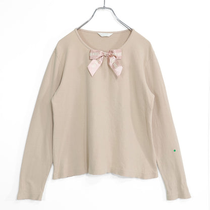 ピンクハウス★サテンリボンが可愛い♪ 長袖カットソー・Tシャツ サイズ4(L) くすみピンク系 z22811