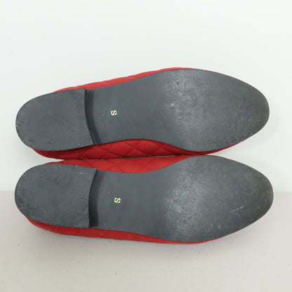 ピンクハウス★キルティング リボン付き♪フラットパンプス サイズS 赤系 ＊sh155