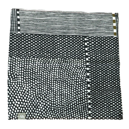 【美品】ソウソウ デポルターレ SOUSOU★伊勢木綿 B.Hサンシェード 間がさね 墨黒に苔 黒系 ドット&ストライプ so0270