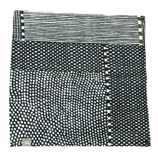 【美品】ソウソウ デポルターレ SOUSOU★伊勢木綿 B.Hサンシェード 間がさね 墨黒に苔 黒系 ドット&ストライプ so0270