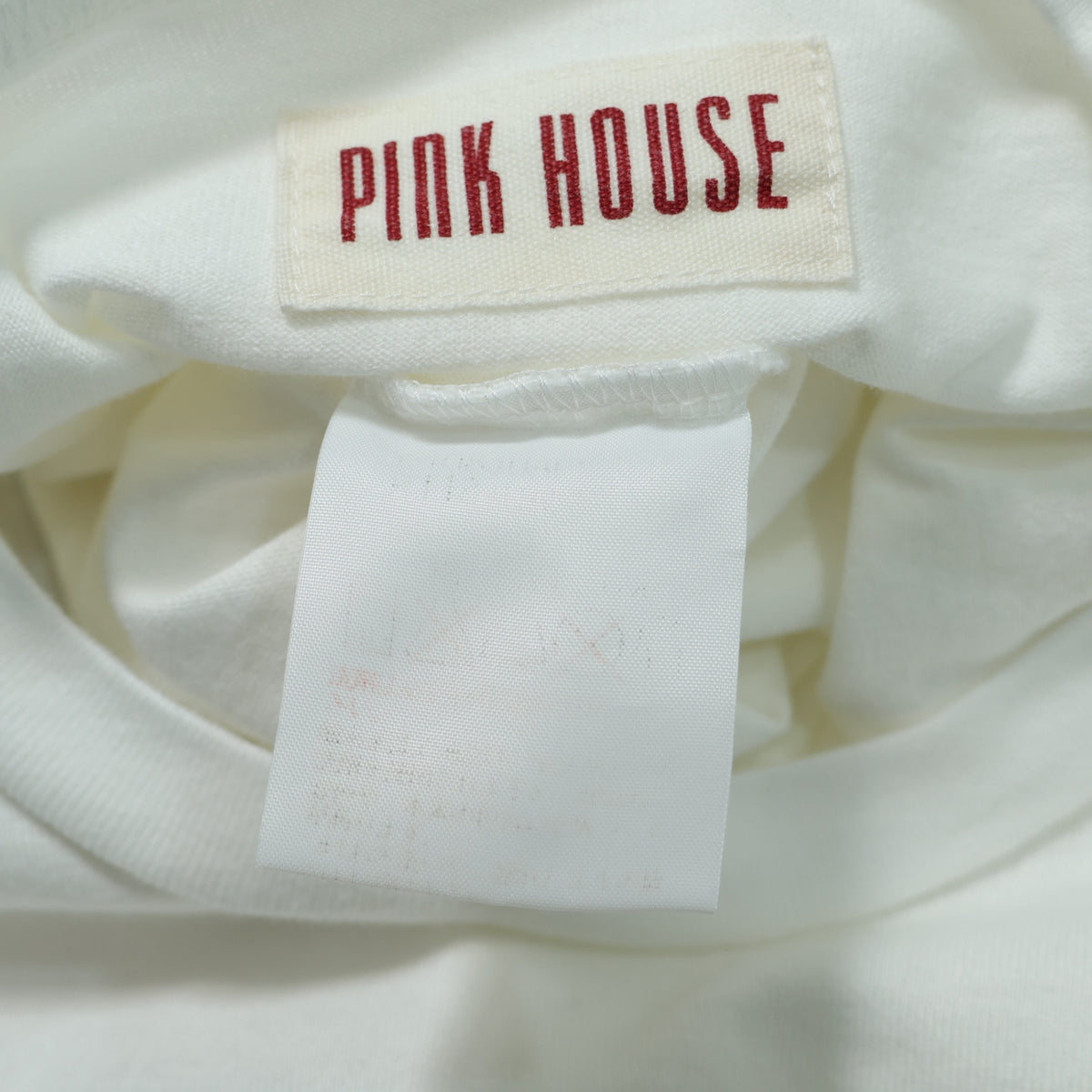 ピンクハウス★うさぎにぬいぐるみプリントとワッペン♪ 可愛い半袖カットソー・Tシャツ ゆったりシルエット 白系 z22514