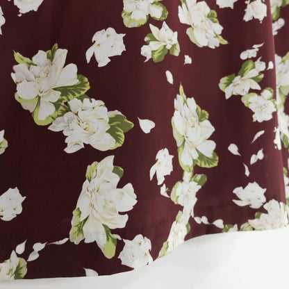 【美品】インゲボルグ★花柄pt♪ふんわり長袖ワンピース 赤茶系 大きなリボンも♪薄手 z21477