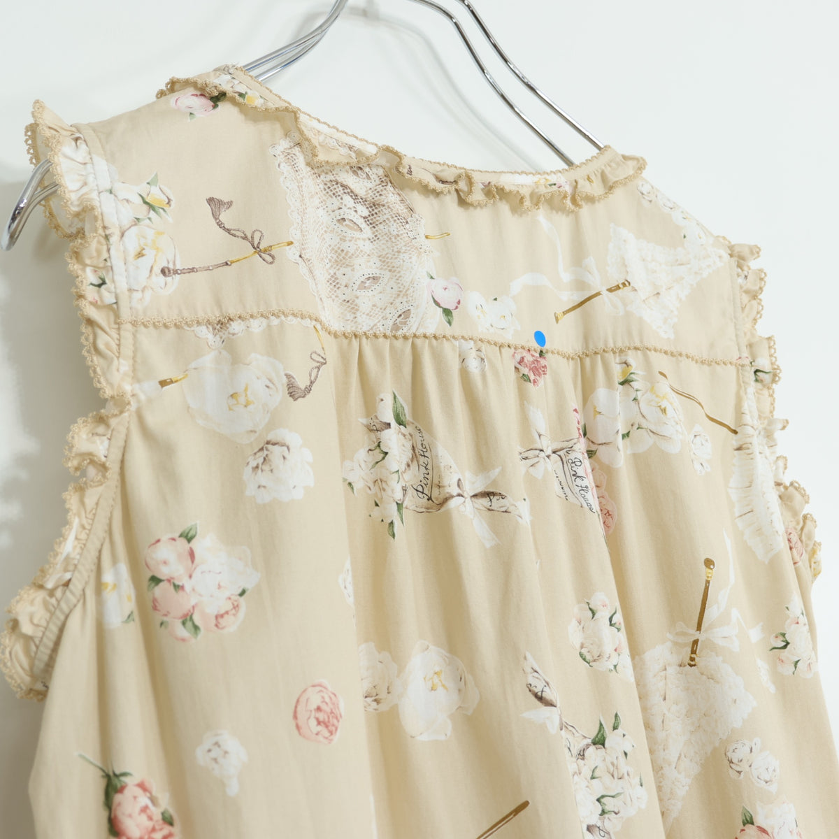 【美品】ピンクハウス★パラソルpt♪ノースリーブワンピース ベージュ系 ふんわりフォルム♪2025年製 z22692
