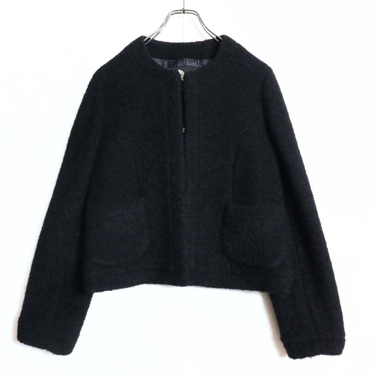 【極美品】ピンクハウス★もこもこジャケット♪サイズ3(M) 黒系 厚手 2023年製 z17254