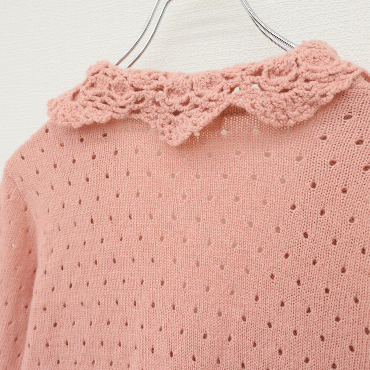【極美品】ピンクハウス★お花モチーフ♪透かし編みカーディガン はおりもの ピンク系 z23308