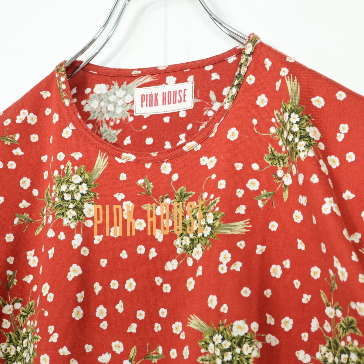 ピンクハウス★ブーケpt♪半袖カットソー Tシャツ 赤系 z22338