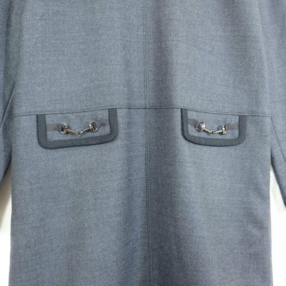 【美品】レリアン★大人上品♪ウールワンピース サイズ9 チャコール系 無地 セレモニーに♪z17738