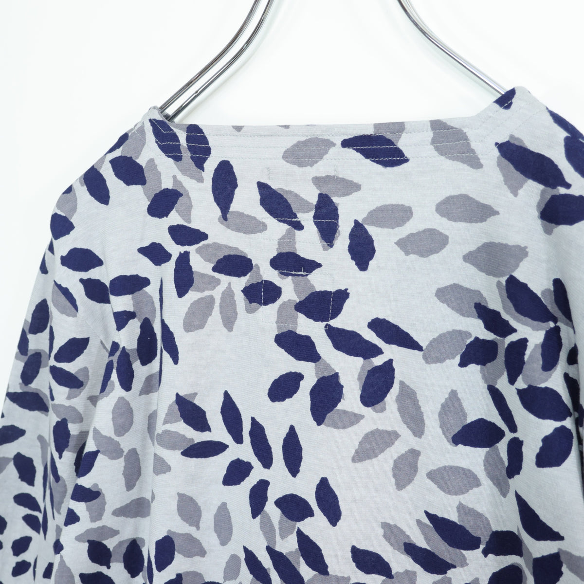 SOUSOU ソウソウ★被風ジバン 木陰 長袖 サイズM グレー系 スクエアネックカットソー 薄手 z22818