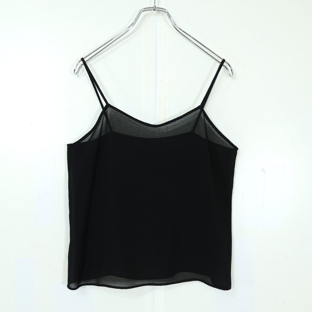 【美品】インゲボルグ★リボン付き♪長袖ブラウス 黒系 透け感♪キャミ付 薄手 z217474