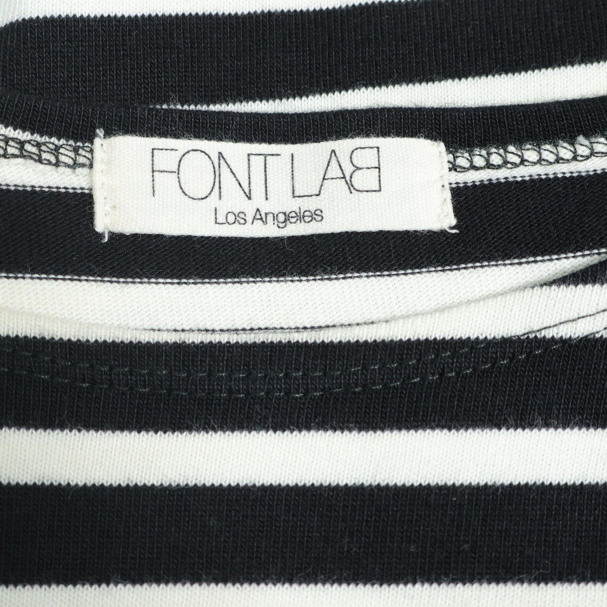 【美品】FONTLAB★ゆったり♪長袖ボーダーカットソー 大きいサイズ15号 黒白系 z22363