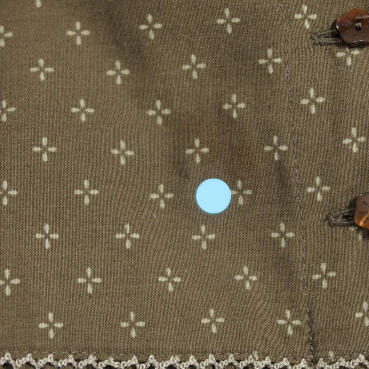 【レア美品】ピンクハウス★アンティーク調♪かぶせ段々ワンピース 茶系 王冠&黒猫&バイオリンpt♪薄手 z19739