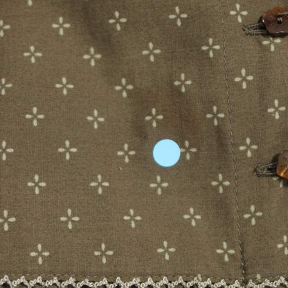 【レア美品】ピンクハウス★アンティーク調♪かぶせ段々ワンピース 茶系 王冠&黒猫&バイオリンpt♪薄手 z19739