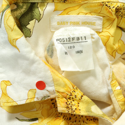ベビーピンクハウス★目を惹く向日葵pt♪ 半袖シャツ 親子コーデに！ 男の子 キッズサイズ120 黄色系 z22152