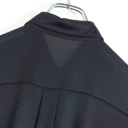 【美品】23区★上品な印象♪ フレンチ袖シャツワンピース ドレープ感 サイズ38 黒系 ＊z18388