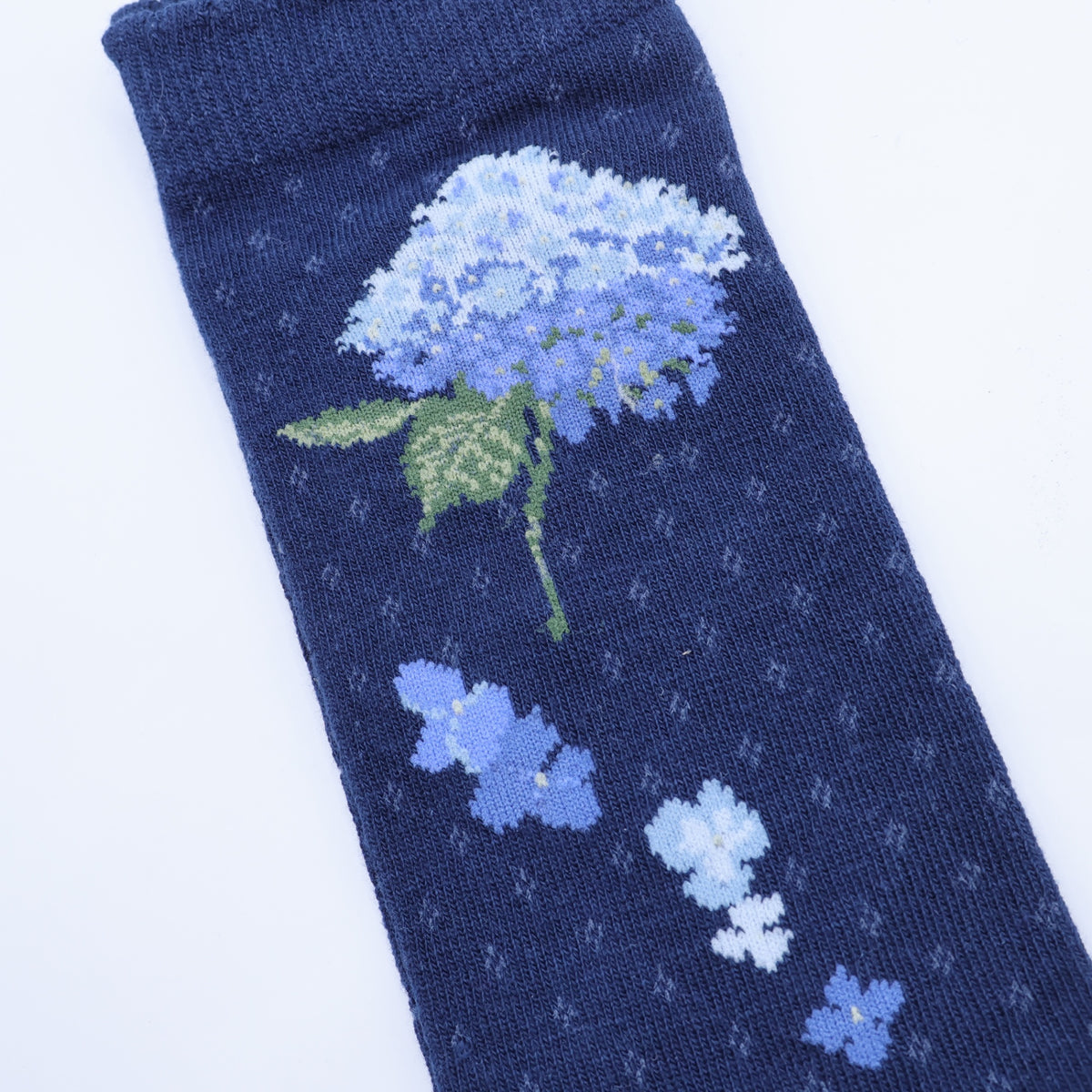 【タグ付き美品】ピンクハウス★エレガントな紫陽花 靴下 アイレット風 キッズ17㎝ ネイビー系 *so321