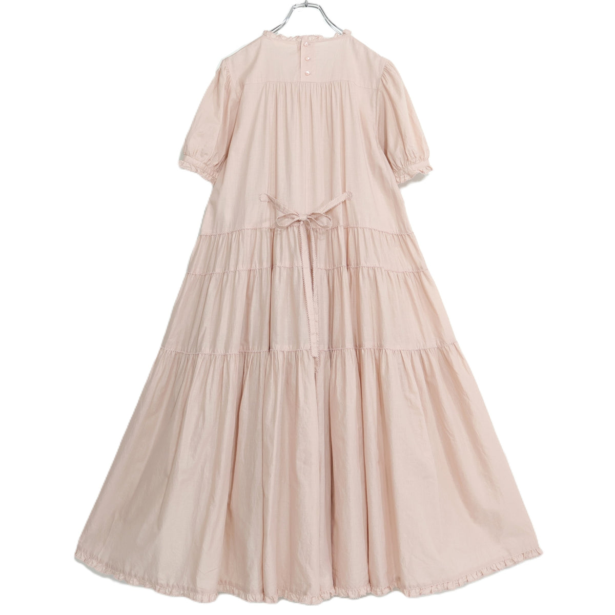 【極美品】ピンクハウス★たくし上げリボン♪ふんわりローンワンピース ピンク系 ミニリボン使い♪2026年 z