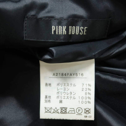 【美品】ピンクハウス★裾段々フリル♪シンプル可愛いジャンパースカート カットソー素材 黒系 無地 z20252