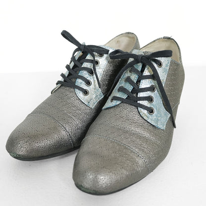 andsteady★メタリック レースアップシューズ   紐靴 オックスフォード サイズ21.5 グレー系 sh239